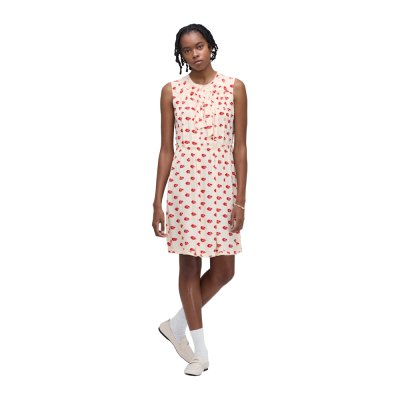 THE KISS LIPS LIPS PLEATED MIDI DRESS